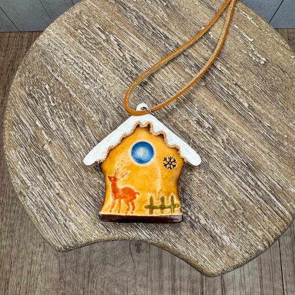 Gingerbread House Purse Charm Genuine Leather Bag Charm Christmas Flair - Picture 2 of 9
